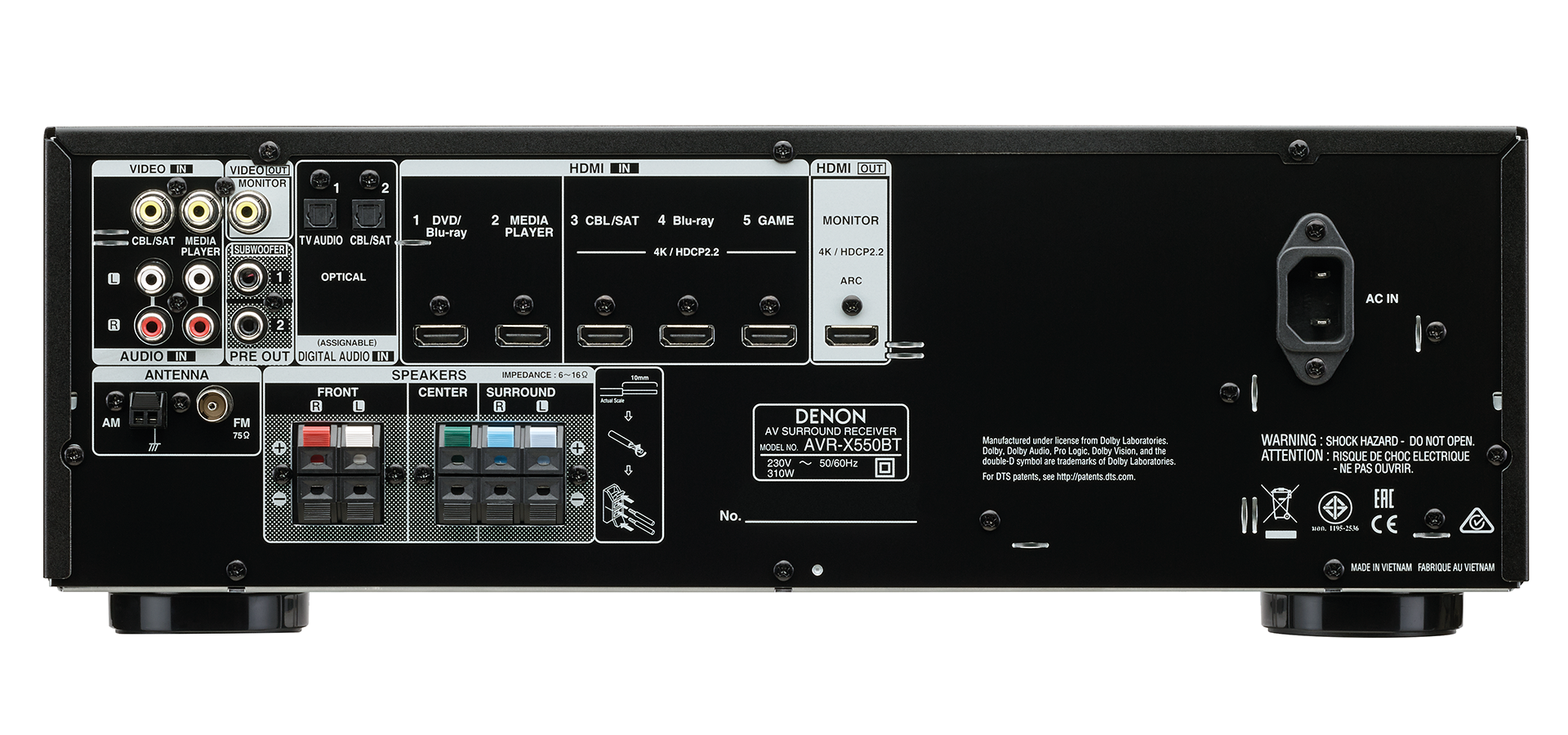 Denon AVR-X550BT AV Receiver – Miranda Hi-Fi